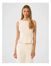 [Forever New] Penny Peplum Top in Star White