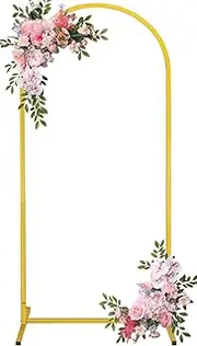 Fivenl Arch Backdrop Stand 4FT Balloon Arch Stand Stable Gold Wedding Arch Frame Metal Arch Backdrop Stand for Wedding Ceremony Birthday Party Bridal Baby Shower Banquet Decoration