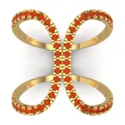 0.62Ct Round Cut Red Gemstone Gold Statement Engagement Promise Bridal Ring