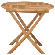 Outdoor Round Dining Table Wooden Folding Weather Resistant Furniture 85x76cm