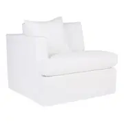 Birkshire Slip Cover Left Arm Facing Seat - White Linen