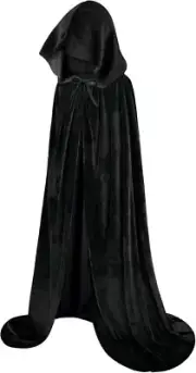 Hooded Cloak Velvet Cape with Hood Halloween Capes Women Witch Costume Vampire C