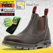 Redback USBOK Work Boots. Steel Toe Cap Safety. Elastic Sided Bobcat Oil Kip NEW