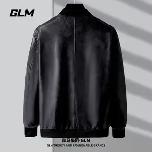 潮外套 男性外套 秋天外套男薄外套森馬集團品牌GLM男士皮衣外套春秋款潮牌日係痞帥機車服男皮夾剋 臺灣熱賣