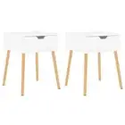 2x Wooden Bedside Tables Side Storage Lamp Drawers Shelf Cabinets Nightstand