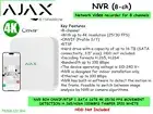 AJAX 8-Channel NVR, 4K Resolution, ONVIF (Profile S/T) White (NO HDD)