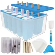 Homemade Popsicle Molds, 10-Cav Non-BPA Silicone Ice Pop Maker, with 50 Stick...