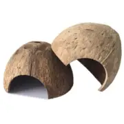 2 Pcs Natural Coconut Reptile Hideouts Hermit Crab Coco Hut Aquarium Fish Cave