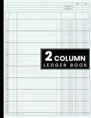 2 Column Accounting Ledger Book for Small Business Personal Finance Log Book