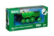 BRIO World Big Green Action Locomotive Battery Powered Train for Kids Age 33593