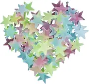 50Pcs Multicolored Stars Glow in The Dark Luminous Stars Fluorescent Reusable...
