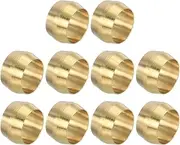 uxcell 5/16" ID Compression Sleeve Ferrules, 10 Pack Brass Sleeve Ferrules Compression Fitting Assortment Kit for Water Oil Air Pipe
