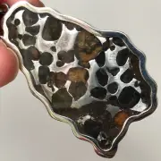 High Quality Natural Sericho Pallasite Meteorite Pendant Stainless Steel Frame