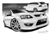 HSV Wagon E3 TOURER WAGON HERON WHITE A1 STRETCHED CANVAS (V342)