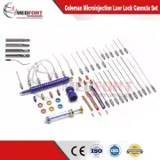MEDFORT Coleman Microinjector Luer Lock Cannula Set of 49Pcs Premium Quality