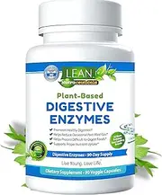 LEAN Nutraceuticals MD Certified Digestive Enzyme Supplements Plant Based Pancreatic Enzymes for Digestion, Lipase, Protease, Fat - 13 Food Enzymes for Women, Ultra IBS Solution Bloating 90 Caps