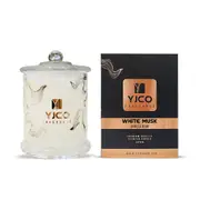 YJCO FRAGRANCE WHITE MUSK PREMIUM SCENTED 2 WICK CANDLE 270G