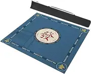 Mahjong Mat Card Table Cloth, Mahjong mat Blue Game Table Mat for Mahjong Tile Game Poker Game Game Mat with Rubber Backing(23.6x23.6inch/60x60cm)
