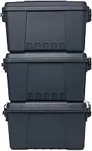 Plano Sportsman's Trunk, Small 3 Pack, Charcoal, Lockable Storage Box, Small Storage Bins for Indoor and Outdoor Spaces, Easy to Carry, Secure and Transport, Airline Friendly