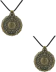 LIFKOME 2pcs DIY Necklace Pendant Men's Brass 8-Diagram Retro Style Wall Decor Keychain Accessory