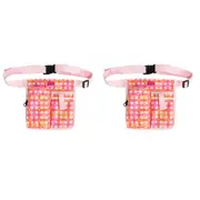 2PK Annabel Trends Sprout Half Waist Garden Tool Holder Belt Bag Daisy Gingham