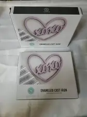 Martha Stewart Collection - TWO Enameled Cast Iron Trivet - XOXO - Purple. NEW