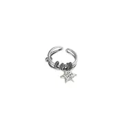 Simple Adjustable Star Opening Ring Couple Jewelry Niche Design Unisex Ring