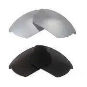 Walleva Two Pairs Polarized Lenses For Wiley X Valor - Titanium + Black