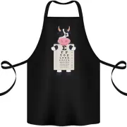 a Cow Holding a Snellen Eye Chart Glasses Cotton Apron 100% Organic