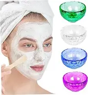 4Pcs Face Mask Mixing Bowl 2.4 Inch 4 Color Plastic Face Skin Applicator Bowl Heat & Corrosion Resistant Washable Reusable Beauty Supplies