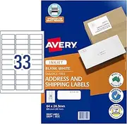 Avery Inkjet Address Labels 64 x 24,3 mm, 825 Labels (936109)