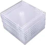 GLSTOY 9pcs Portable Travel DVD Holders Double Acrylic CD Cases for Music Game Discs Transparent Storage for Easy Access Organization