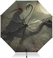 [PDZRMY] Dinosaur Sasquatch Forest UV Protection Travel Umbrella Compact for Rain and Sun - Auto Open and Close UPF 50+ Windproof Portable 46” Sun Umbrella for Women and Men