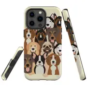 For Apple iPhone 13 Pro Case, Armour Back Cover, Seamless Dogs