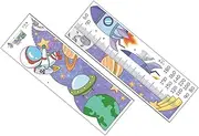 UPKOCH 2 Sheets Self Adhesive Astronaut Height Chart Decal Removable Wall Sticker for Rooms No Residue for Nursery Kindergarten Play Areas