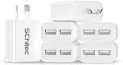USB Wall Charger 6Pack Dual USB Plug 5V/2.1A 2 Port Portable AU Mains Power Adapter Charger Compatible with iPhone, iPad, Samsung, Pixel, Galaxy, HTC，Moto (White)