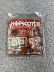 NEW Hopscotch Cross Stitch Fabric Aida 14 Count 15” x 15” Brown Ivory Plaid