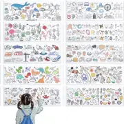 10-Pack Drawing Paper Rolls for Kids – Dinosaur, Princess, Space, Marine Themes