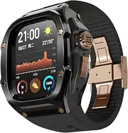 [VeveXiao] Rugged Case with Band Compatible with Apple Watch Ultra bands 49mm, Metal Protective Cover Case with Silicone Strap Shockproof Bumper for iWatch Ultra 49mm Mens Womens Strap
