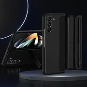 with Stylus Touch Pen Cover for Samsung Galaxy Z Fold 6 5 4 3 Case Pen Slot Invisible Stand for Galaxy Z Fold 3 4 5 6 Case,Black,for Samsung Z Fold 5