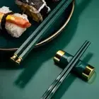 Non-slip Tableware Chopsticks Sushi Noodles Eating Sticks Alloy Chopsticks