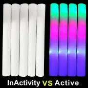 10pcs LED Foam Glow Sticks Glow-in-The-Dark Light With 3 Modes Colorful Flashing