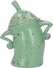Tuwei Cute Green Cylindrical Canister with Screw Top Lid, Food Storage Jar for Coffee Beans, Biscuit, Tea, Sugar, Spices, Flour, Salt, Kitchen Decor