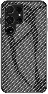 Compatible with Samsung Galaxy S24 Ultra 5G Case,Anti-Drop 2 in 1 (PC Glass Back Panel+TPU) Phone Case Cover Black