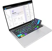 JCPAL Figma Shortcut Keyboard Cover Protector US ANSI Silicone MacBookPro14"&16"M3 2023 A2918 A2992&A2991/M2 2023 A2779&A2780/M1 2021 A2442&A2485,Air13"&15"M3 2024 A3113&A3114/M2 2022&2023 A2681&A2941