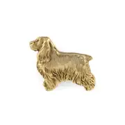 English Cocker Spaniel - gold-plated pin brooch, elegant dog ornament, unique pi