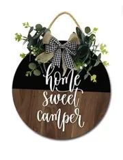 Home Sweet Camper Sign Farmhouse Wood Sign Front Porch Decor Rustic Wooden