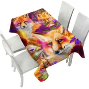 Autumn Forest Animal Art Daydream Red Fox Tablecloth