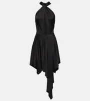 [Stella McCartney] Stella McCartney Cutout asymmetric halterneck dress AU 6 black