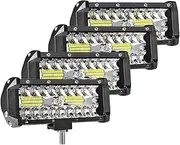 BYBDQKTVEH 2pcs 7inch 120W Offroad Led Light Bar for Cars Combo Beams Off Road SUV ATV Tractor Boat Trucks Excavator 12V 24V Work Lights Work Light(4X 120w Work Light)